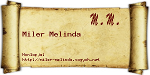 Miler Melinda névjegykártya